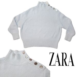 ZARA Cable Knit Mock Neck Sweater